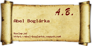 Abel Boglárka névjegykártya