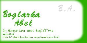 boglarka abel business card